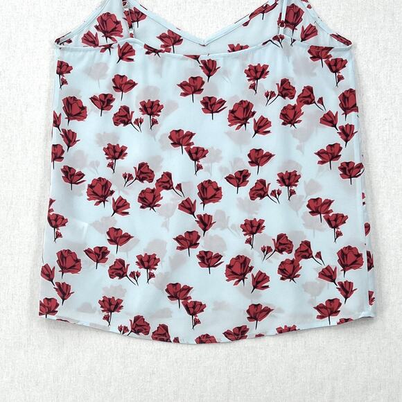 EQUIPMENT Layla Floral Print Silk Cami Tank Womens XS Blue Red Spaghetti Strap - Picture 12 of 16